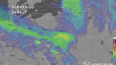 Opady deszczu w ciągu kolejnych pięciu dniu (Ventusky.com) (wideo bez dźwięku)