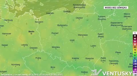 Prognozowana temperatura w kolejnych dniach