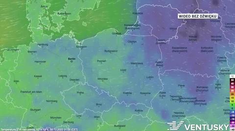 Prognozowana temperatura w dniach 2-6.12