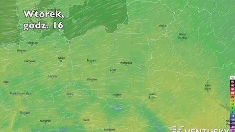 Temperatura w ciągu w kolejnych pięciu dni (Ventusky.com) (wideo bez dźwięku)