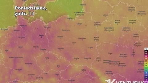 Temperatura w ciągu najbliższych pięciu dni (Ventusky.com) | wideo bez dźwięku