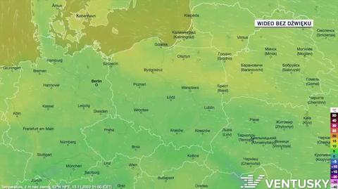 Prognoza temperatur w dniach 13-17.11