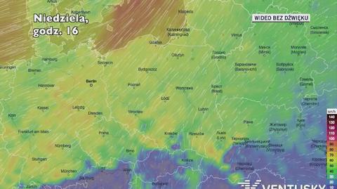 Prognozowane porywy wiatru w najbliższych dniach