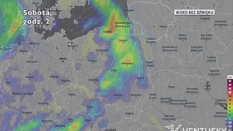 Prognozowane opady w ciągu najbliższych dni (Ventusky.com)