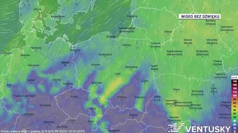 Prognozowane porywy wiatru w kolejnych dniach