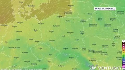 Prognoza temperatur w dniach 05-09.10