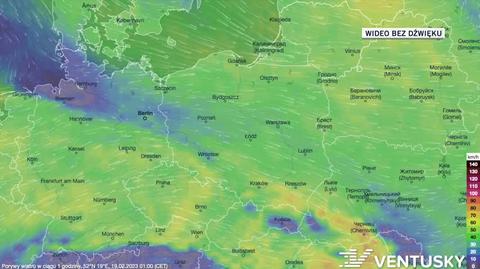 Prognoza porywów wiatru w kolejnych dniach