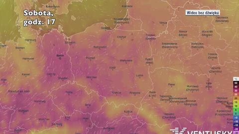 Temperatura w ciągu najbliższych pięciu dni (Ventusky.com) | wideo bez dźwięku