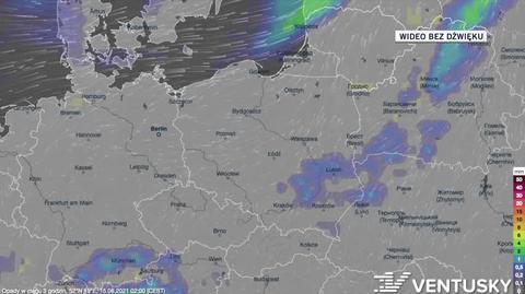 Prognozowane opady w ciągu kolejnych dni (Ventusky)