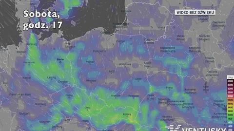 Potencjalne burze w ciągu kolejnych dni (Ventusky.com)