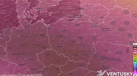 Prognozowane ciśnienie w ciągu kolejnych kilku dni (Ventusky.com)