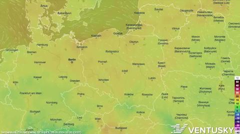 Prognozowana temperatura w kolejnych dniach