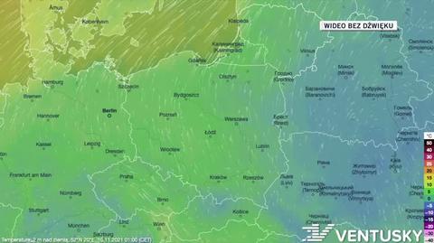 Prognozowana temperatura w ciągu kolejnych dni