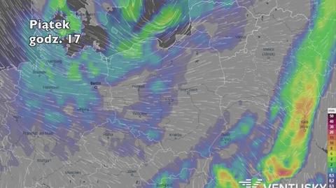 Opady w najbliższych dniach (ventusky.com | wideo bez dźwięku)