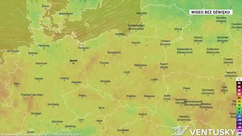 Prognozowana temperatura w dniach 10-14.06