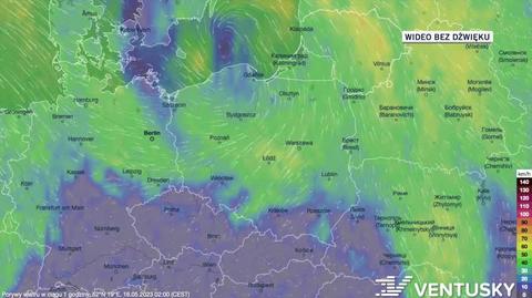 Prognozowane porywy wiatru w dniach 16-20.05