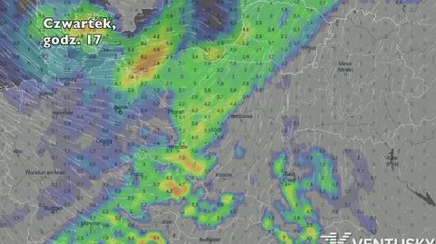Opady w ciągu najbliższych pięciu dni (Ventusky.com) | wideo bez dźwięku