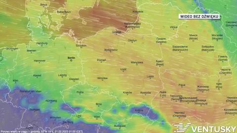 Prognozowane porywy wiatru w kolejnych dniach