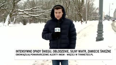 Reporter TVN24 o sytuacji pogodowej w Białymstoku