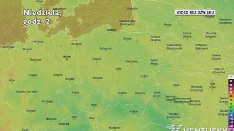 Prognozowana temperatura w kolejnych dniach (Ventusky.com) | wideo bez dźwięku