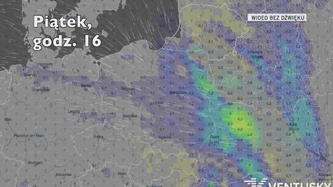 Opady deszczu w ciągu kolejnych pięciu dniu (Ventusky.com)