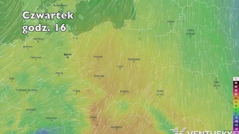 Temperatura w ciągu w kolejnych pięciu dni (Ventusky.com) (wideo bez dźwięku)
