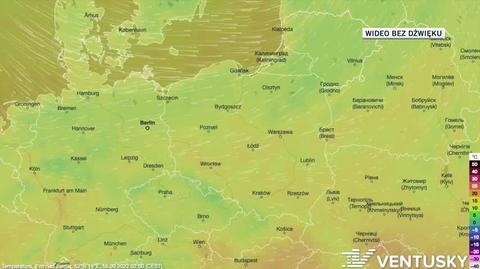 Prognozowana temperatura w dniach 16-20.09