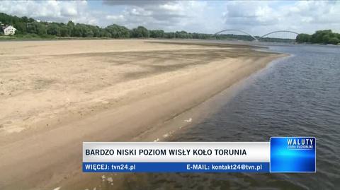 Niski poziom wody w Wiśle