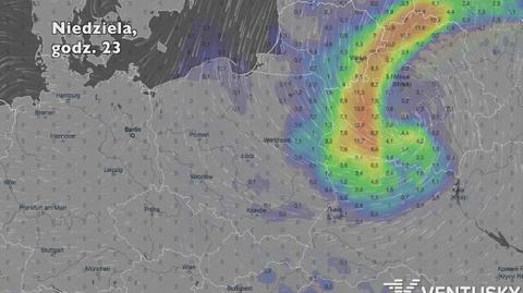 Opady deszczu w ciągu najbliższych pięciu dni (Ventusky.com) | wideo bez dźwięku