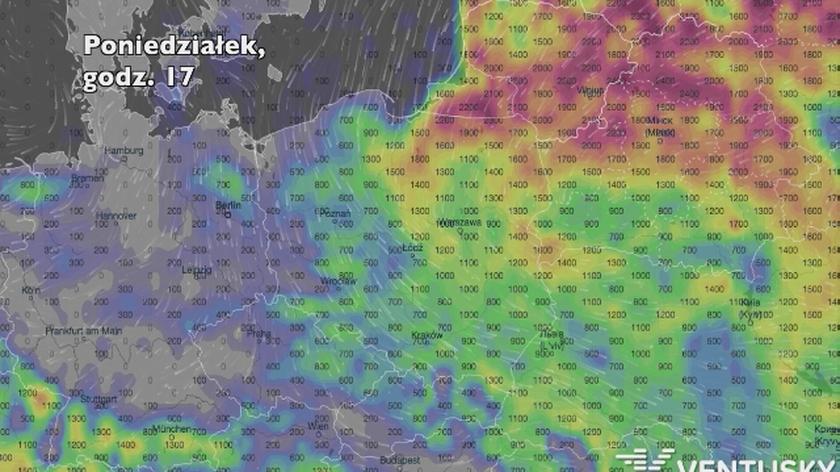 Rozwój burz w ciągu najbliższych pięciu dni (Ventusky.com) | wideo bez dźwięku