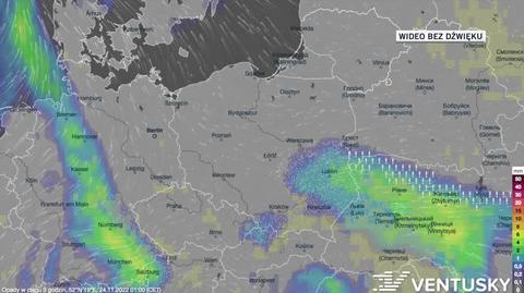 Prognozowane opady w dniach 24-28.11