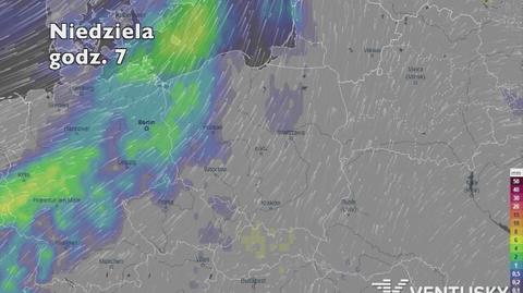 Opady deszczu w ciągu kolejnych pięciu dniu (Ventusky.com) (wideo bez dźwięku)