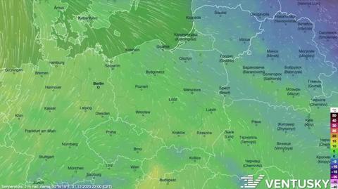 Prognozowana temperatura na noc sylwestrową i Nowy Rok