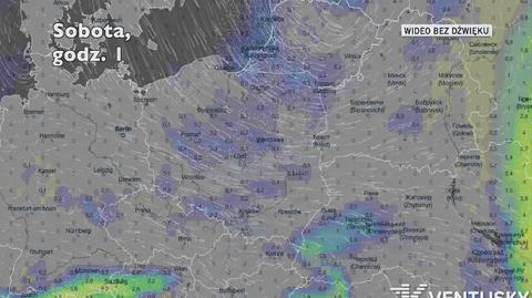 Prognozowane opady deszczu w ciągu pięciu dni (Ventusky.com)