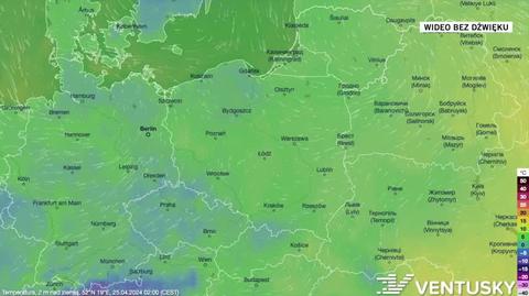 Prognoza temperatury na okres 25-29.04