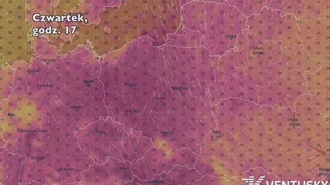 Temperatura w ciągu najbliższych pięciu dniu (Ventusky.com) | wideo bez dźwięku