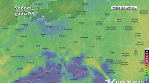 Prognozowane porywy wiatru w najbliższych dniach 