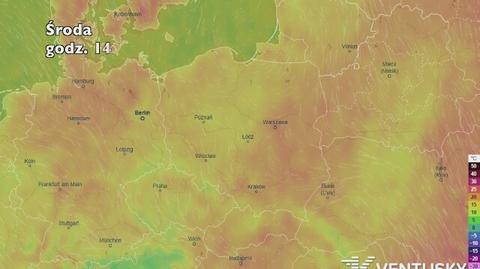 Temperatura w najbliższych dniach (ventusky.com)