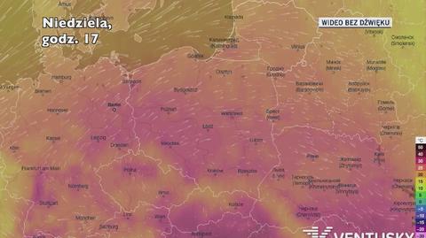 Temperatura w ciągu najbliższych pięciu dni (Ventusky.com) | wideo bez dźwięku