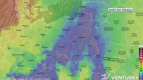 Prognozowane porywy wiatru w kolejnych dniach