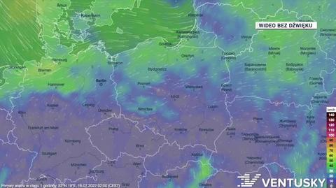 Prognozowane porywy wiatru w kolejnych dniach