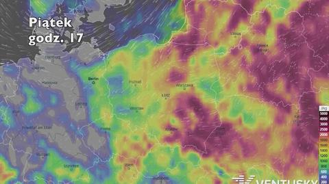 Potencjalne burze w najbliższych dniach (ventusky.com|wideo bez dźwięków)