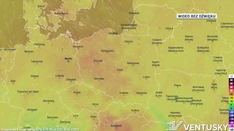 Prognozowana temperatura w dniach 25-29.06