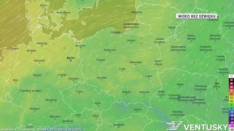 Prognozowana temperatura w ciągu kolejnych pięciu dni