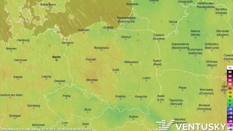 Prognozowana temperatura w kolejnych dniach