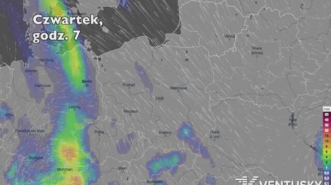 Opady w ciągu kolejnych pięciu dni (Ventusky.com) (wideo bez dźwięku)