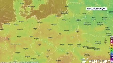 Prognoza temperatur w dniach 01-05.09