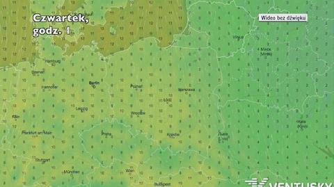 Temperatura w następnych dniach (Ventusky.com)