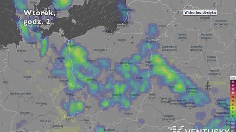 Prognozowane opady w najbliższych dniach (Ventusky.com) | wideo bez dźwięku