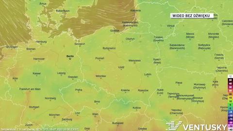 Prognozowana temperatura w kolejnych dniach 